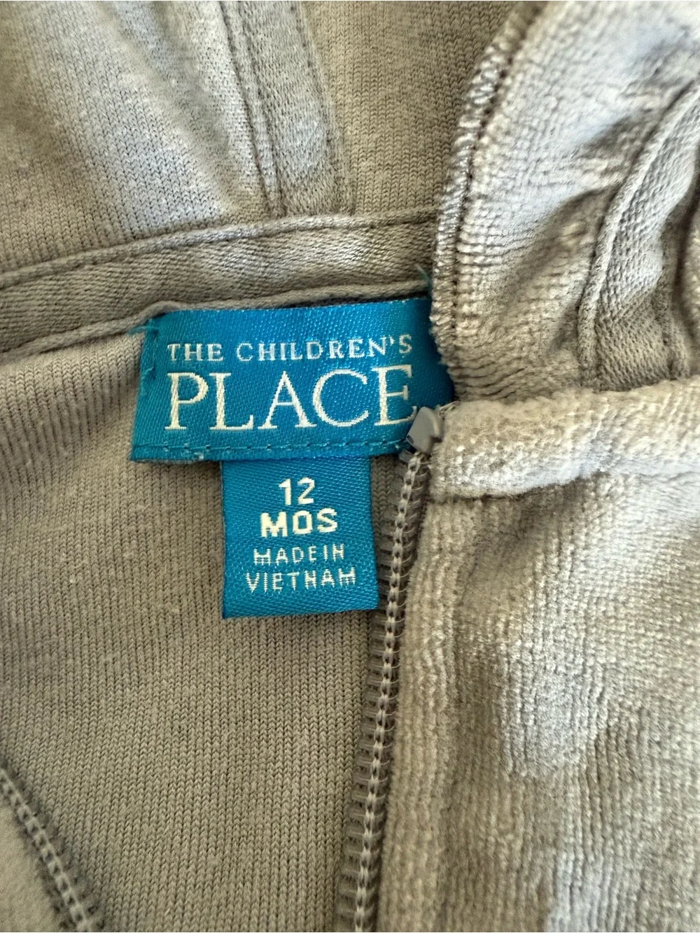 The Children's Place Light Blue Velour Sweat outfit with Heart Appliqués